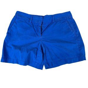 Ann Taylor Loft Womens Chino Shorts Mid Rise 100% Cotton Outdoor Blue Size 2